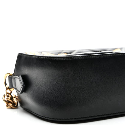 Gucci Calfskin Matelasse Animal Studs Small GG Marmont Chain Shoulder Bag Black 10 of 11