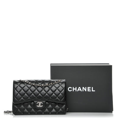 Chanel Lambskin Quilted Jumbo Double Flap Black 8 of 8