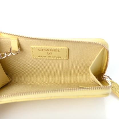 Chanel Caviar Quilted Key Holder Case Yellow 6 of 7