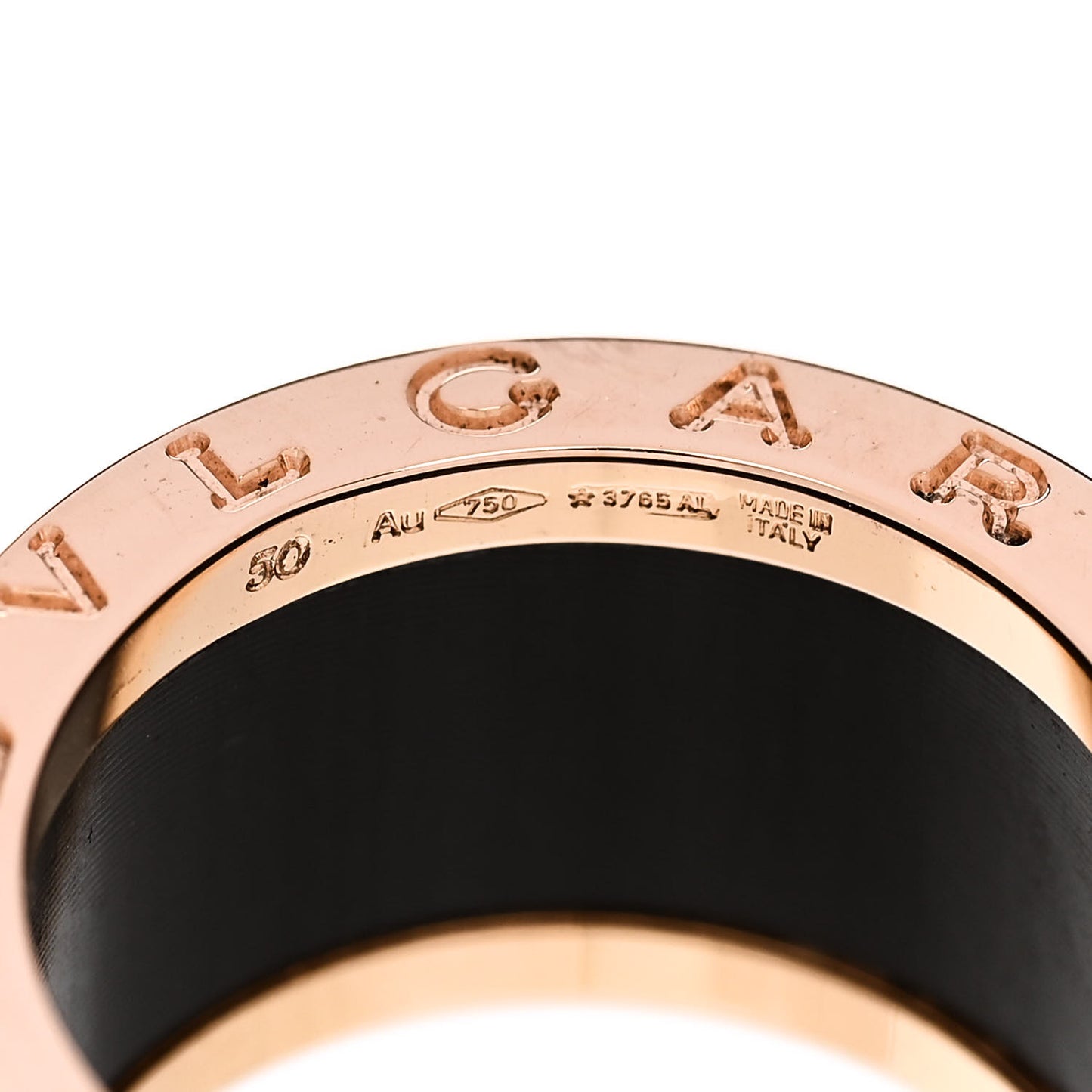 18K Rose Gold Green Marble B.Zero1 Four-Band Ring 50 5.5