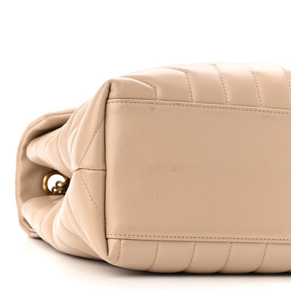 Saint Laurent Calfskin Y Quilted Monogram Medium Loulou Chain Satchel Dark Beige 7 of 9