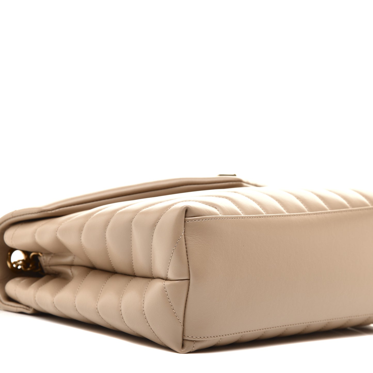 Calfskin Y Quilted Monogram Medium Loulou Chain Satchel Dark Beige