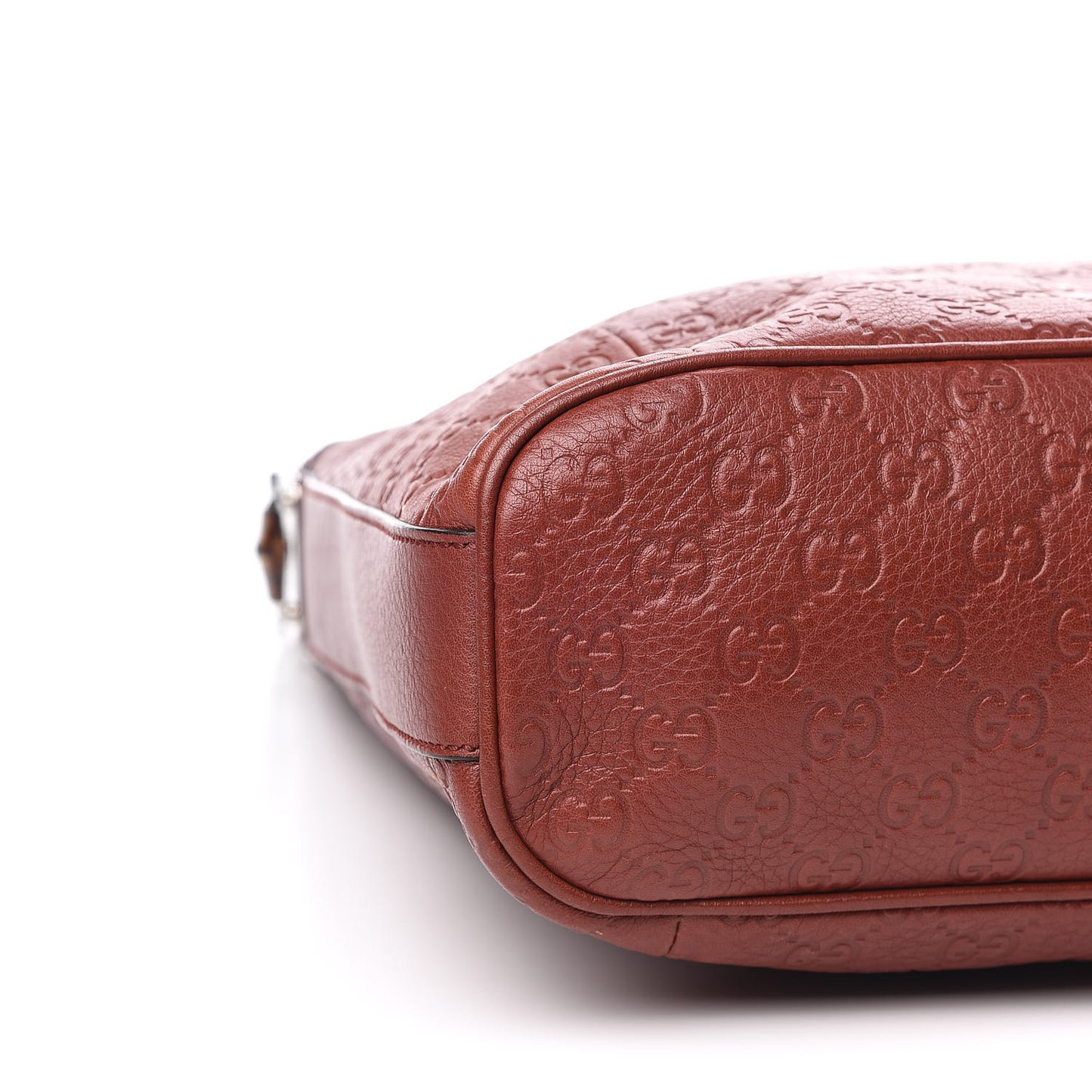 Guccissima Large Bamboo D-Ring Hobo Burgundy