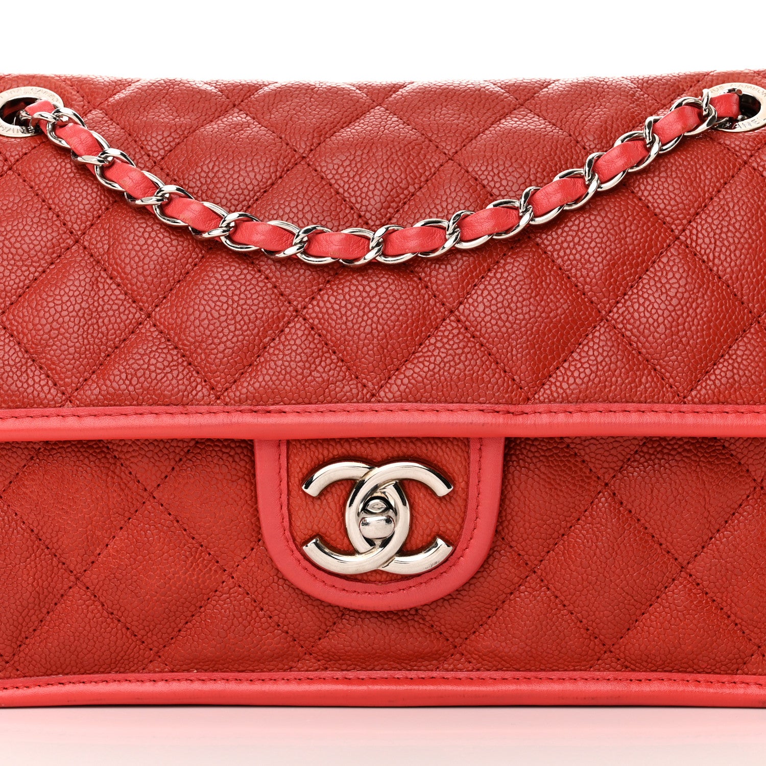 Chanel Caviar Quilted Medium French Riviera Flap Red 8 of 15