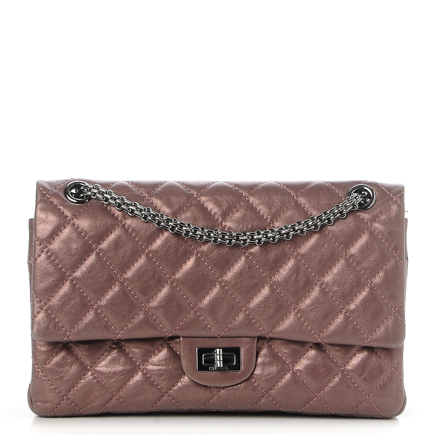 Chanel Metallic Aged Calfskin Quilted 2.55 Reissue 226 Flap Rose Fonce 1 of 10