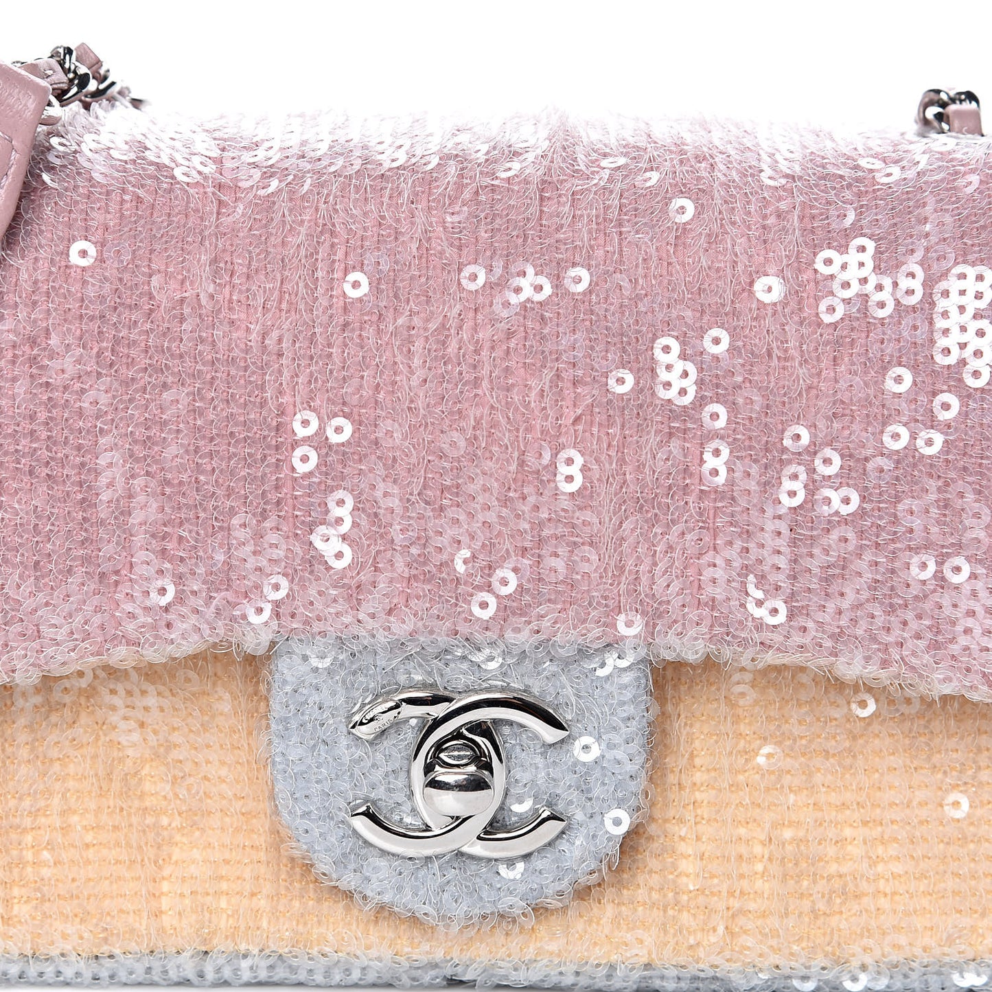 Sequin Mini Waterfall Flap Pink Blue Yellow