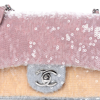 Chanel Sequin Mini Waterfall Flap Pink Blue Yellow 9 of 10