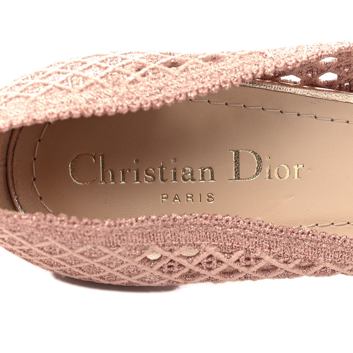 Christian Dior Lurex Cannage Embroidered Dior Capture 100mm Pumps 38 Rose Des Vents 7 of 7