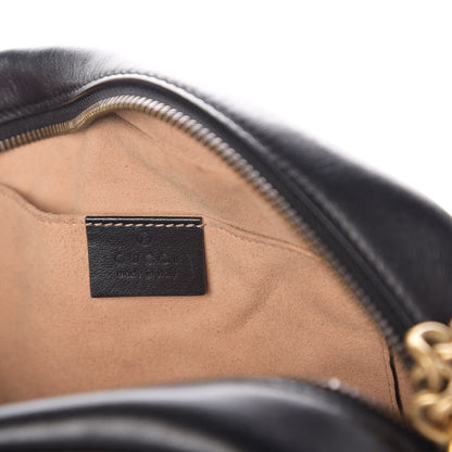 Gucci Calfskin Matelasse Small GG Marmont Chain Shoulder Bag Black 8 of 12