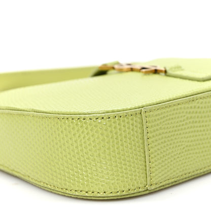Saint Laurent Calfskin Lizard Embossed Le 5 A 7 Mini Hobo Dull Lime 9 of 10