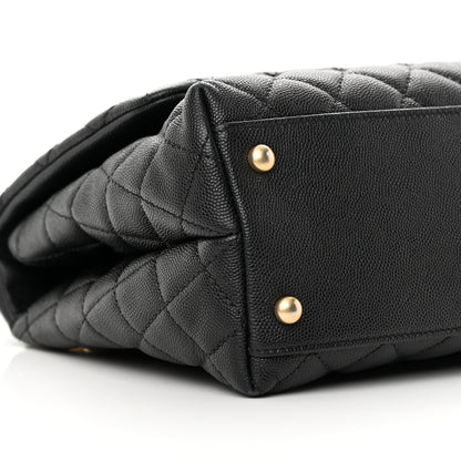 Chanel Caviar Quilted Small Coco Handle Flap Black 9 of 11