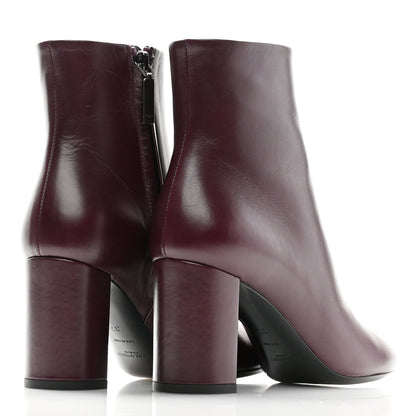Saint Laurent Nappa Lou 75 Ankle Zip Boot 37 Dark Violet 4 of 10
