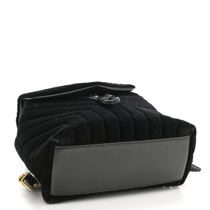 Saint Laurent Velvet Y Quilted Monogram Small Loulou Backpack Black 4 of 10