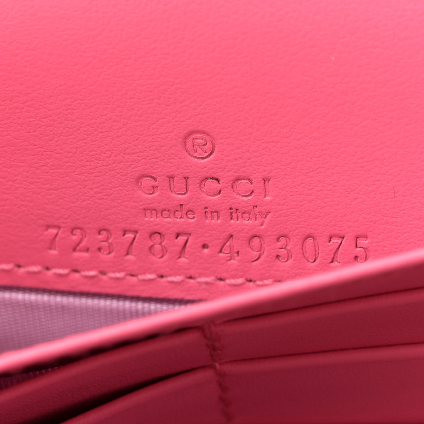 Calfskin GG Matelasse Chain Wallet Rhodamine Pink