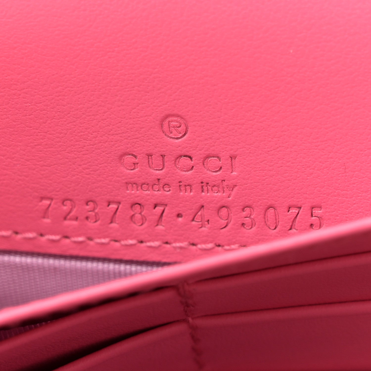 Gucci Calfskin GG Matelasse Chain Wallet Rhodamine Pink 6 of 10