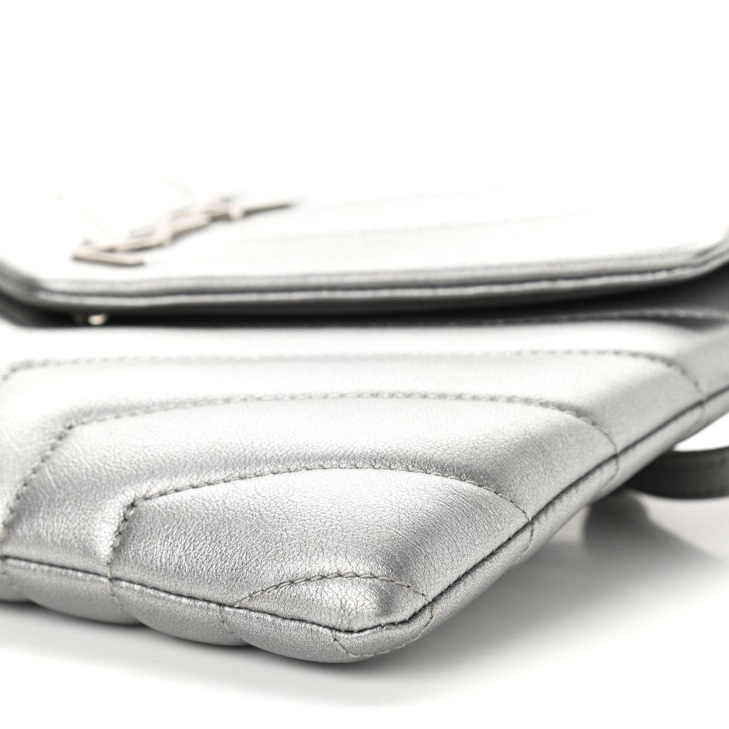 Calfskin Y Quilted Monogram Loulou Flap Bag Argento