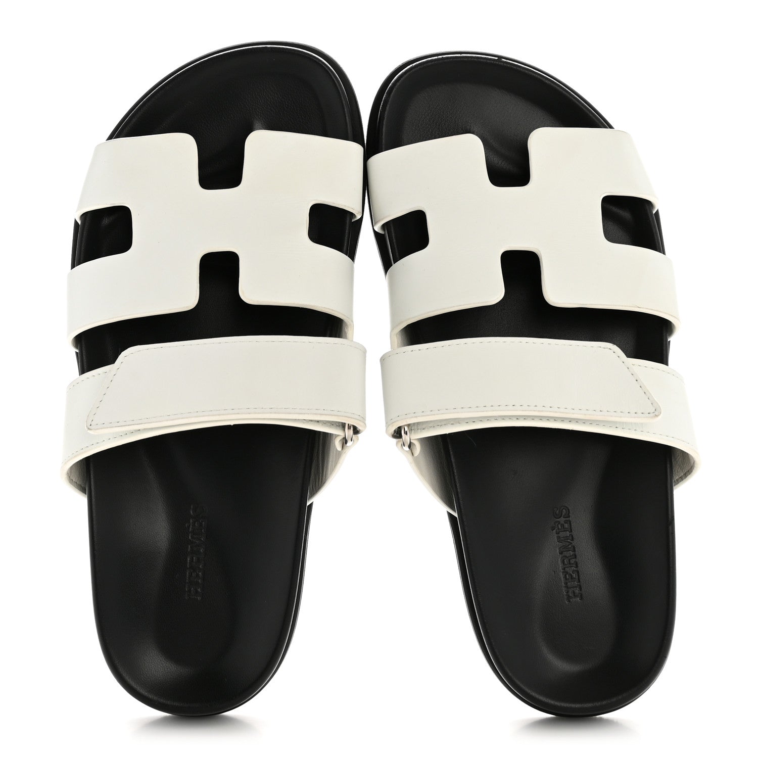 Hermes Calfskin Womens Chypre Sandals 37 White 2 of 11