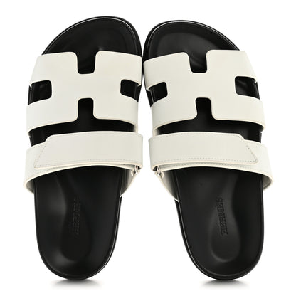 Hermes Calfskin Womens Chypre Sandals 37 White 2 of 11
