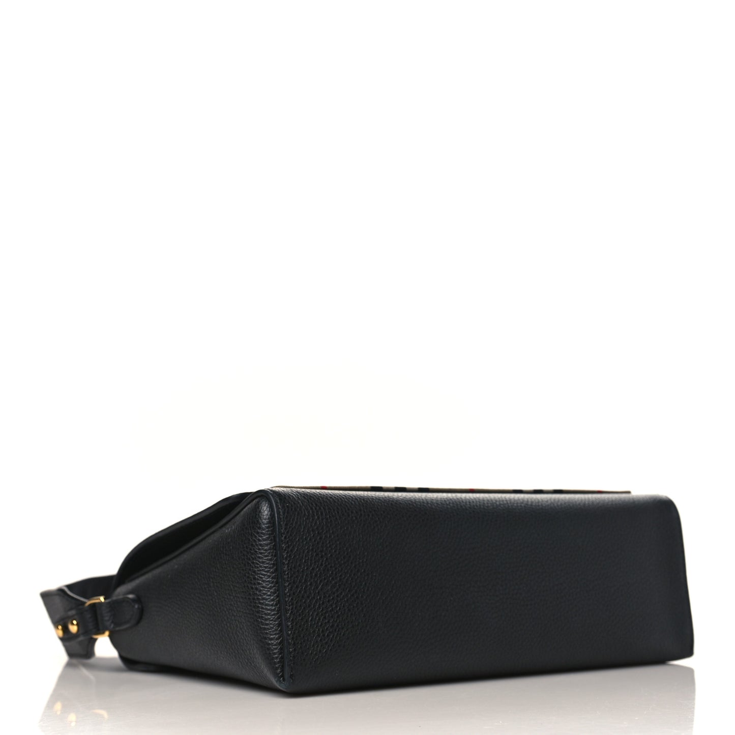 Grainy Calfskin Vintage Check Note Crossbody Bag Black