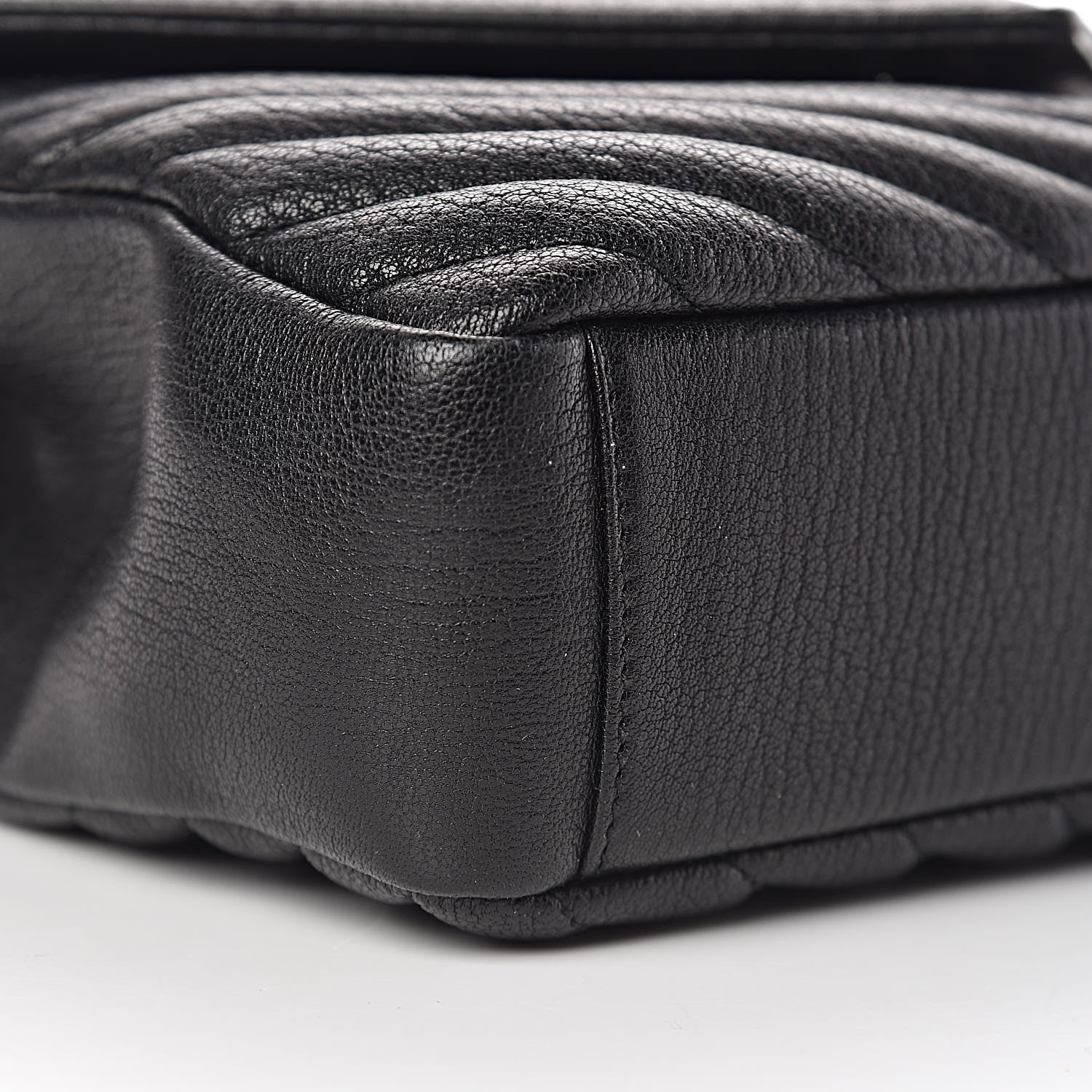 Saint Laurent Sheepskin Matelasse Chevron Monogram Medium College Bag Black 10 of 11