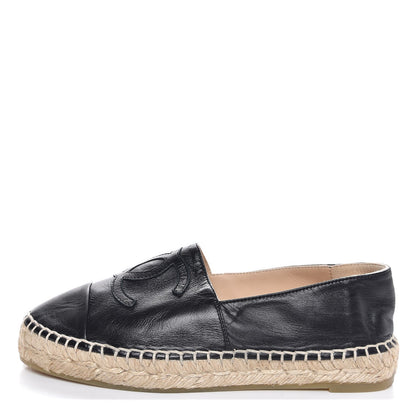 Chanel Lambskin CC Espadrilles 35 Black 1 of 9