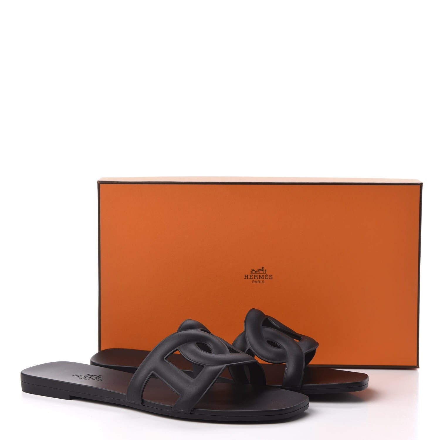 Hermes Rubber Aloha Sandals 37 Black 9 of 9