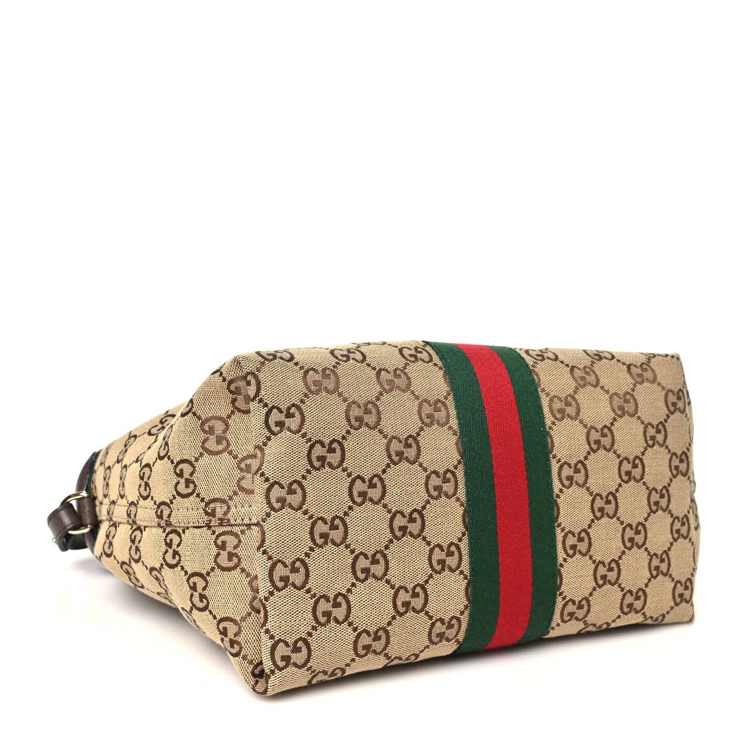 Monogram Web Small Giglio Tote Beige Dark Brown