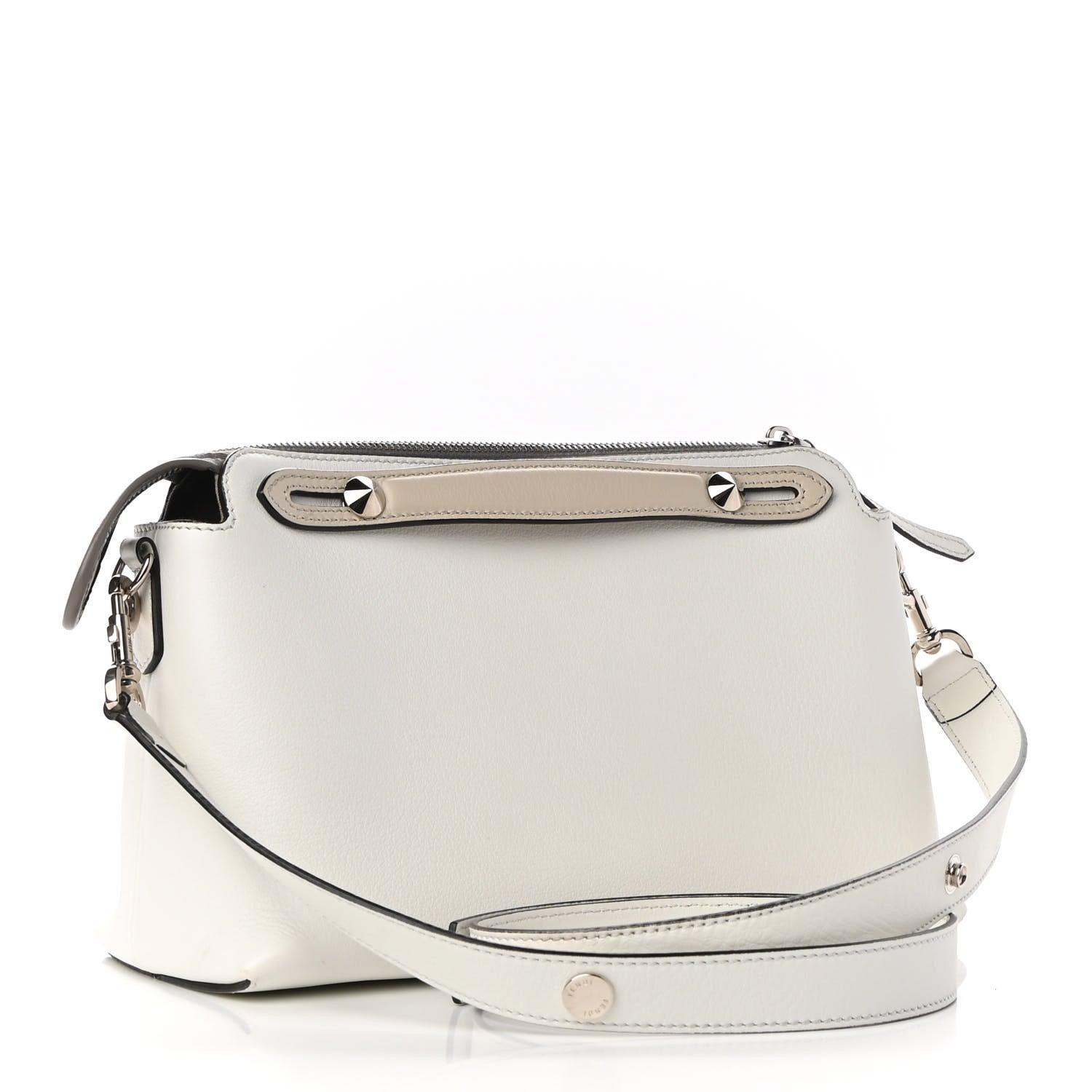 Fendi Vitello Dolce Medium By The Way Boston Bag White Dove 3 of 9