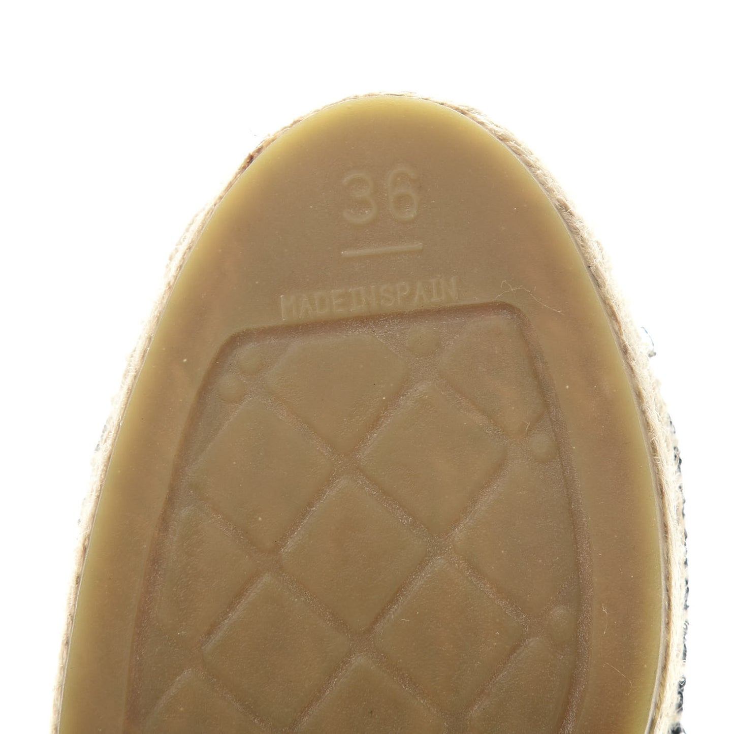 Fabric Patent Calfskin CC Espadrilles 36 Black