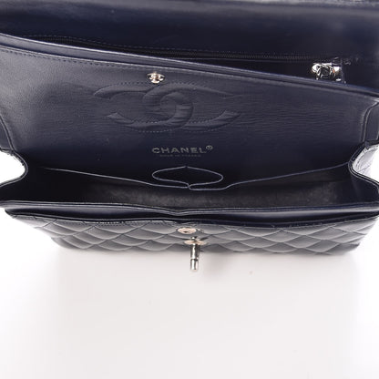 Chanel Patent Quilted Medium Double Flap Navy Blue 5 of 13