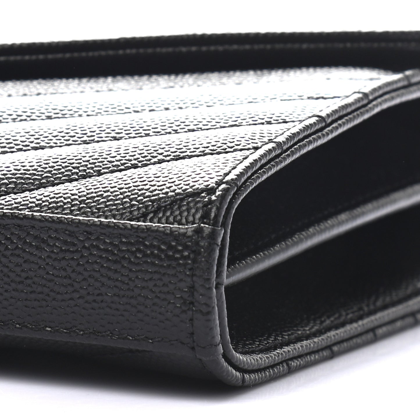 Grain De Poudre Matelasse Chevron Monogram Chain Wallet Black