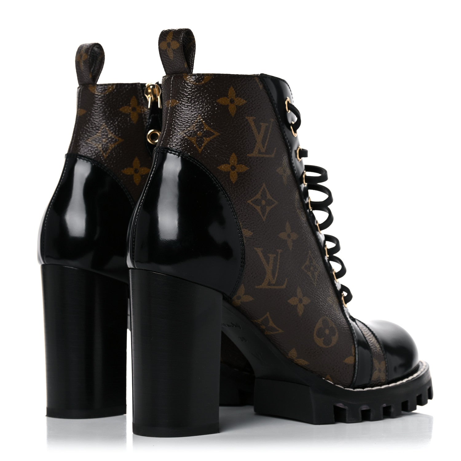 Louis Vuitton Patent Calfskin Monogram Star Trail Ankle Boots 39 Black 4 of 11