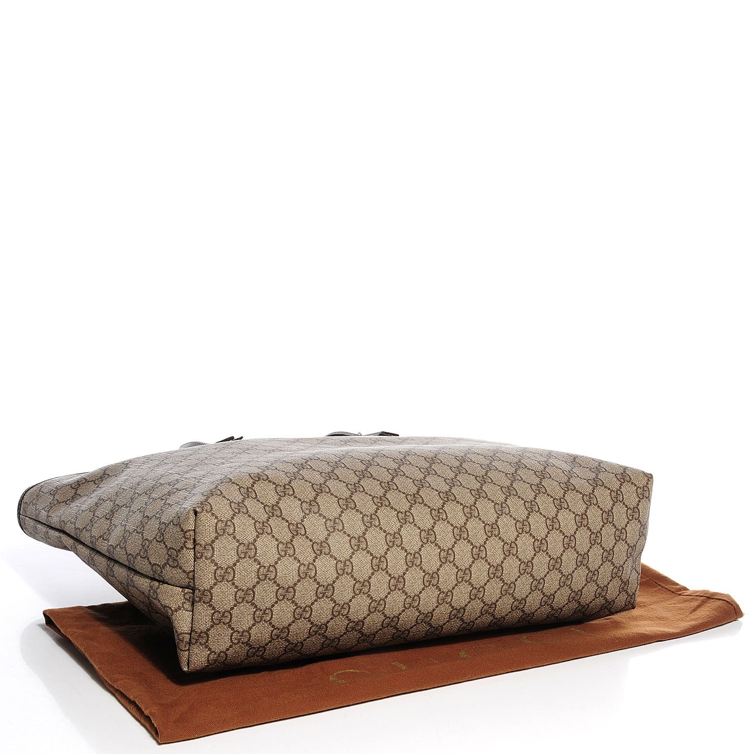 Gucci GG Supreme Monogram Large Zippered Shopping Tote Dark Brown 4 of 7