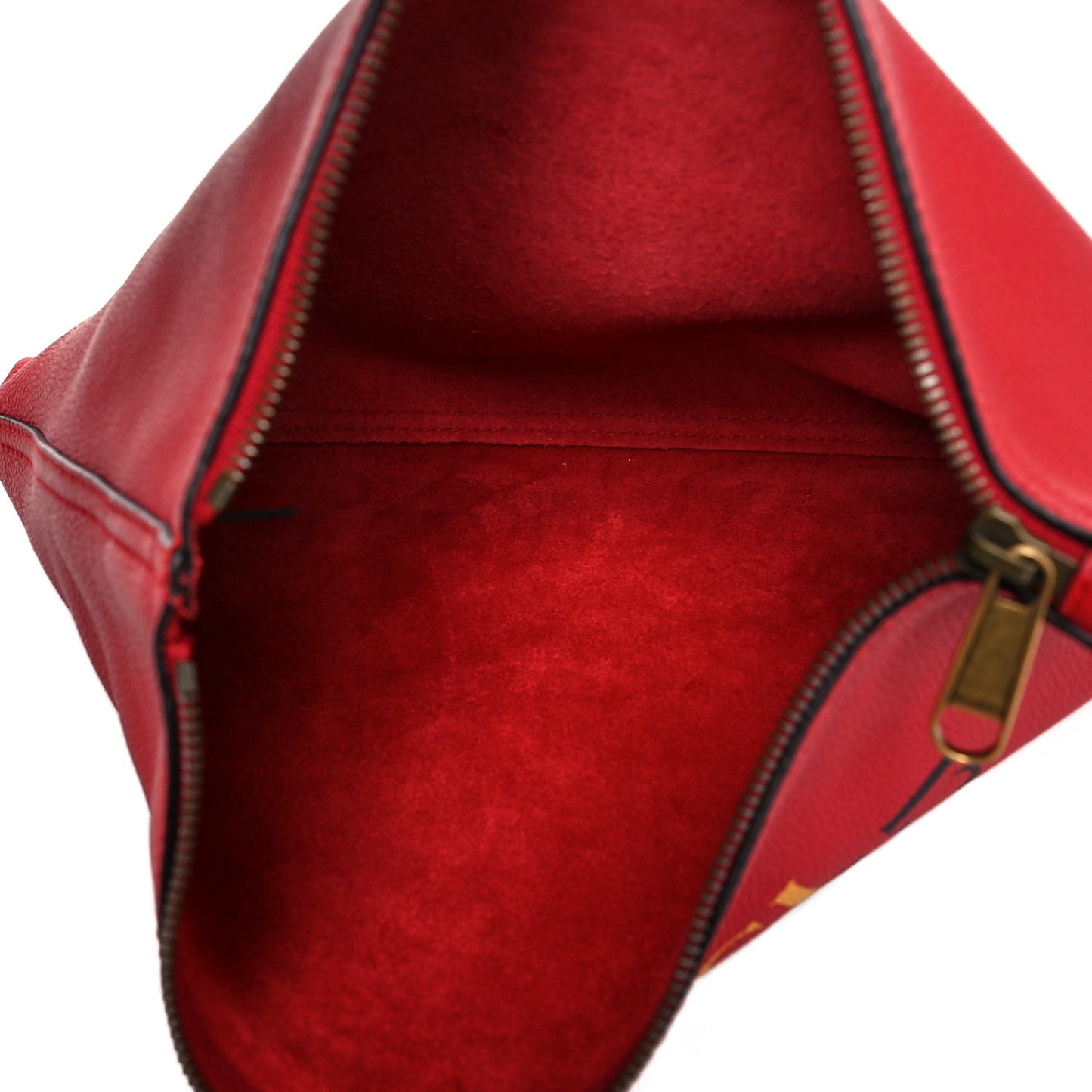 Pebbled Calfskin Medium Logo Portfolio Clutch Hibiscus Red