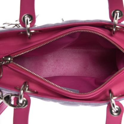 Christian Dior Lambskin Cannage Medium Bi-Color Lady Dior Pink Purple 5 of 17
