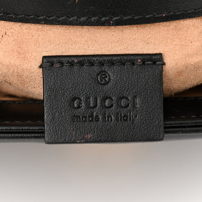 Gucci Calfskin Matelasse Mini GG Marmont Top Handle Shoulder Bag Black 6 of 12