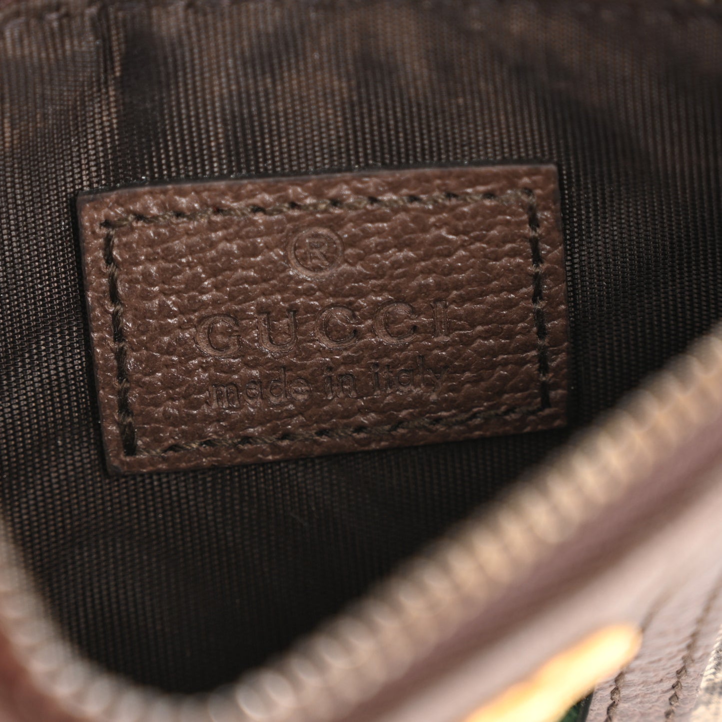 GG Supreme Monogram Web Ophidia Coin Case Brown