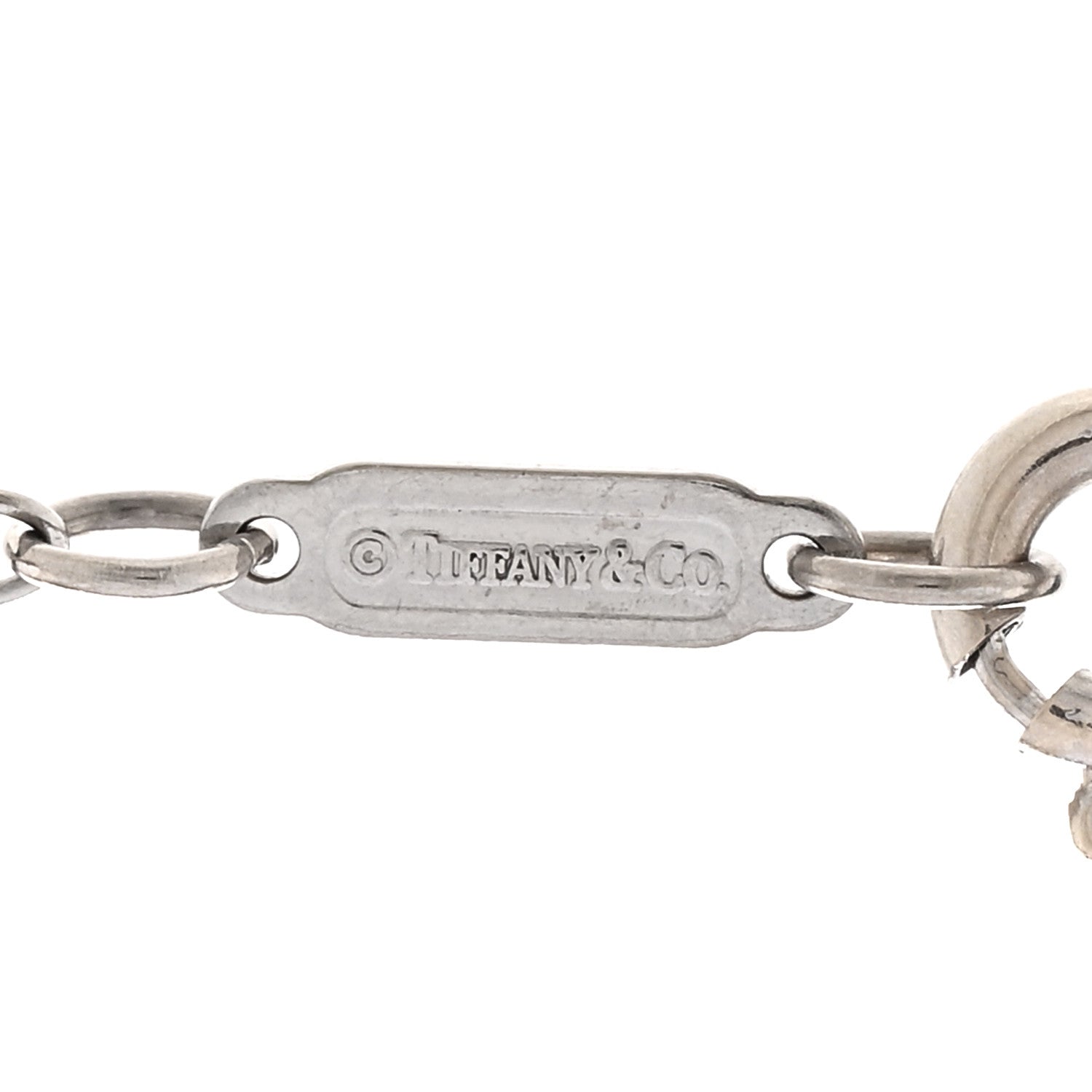 Tiffany 18K White Gold Diamond Mini Crown Key Pendant Necklace 4 of 4