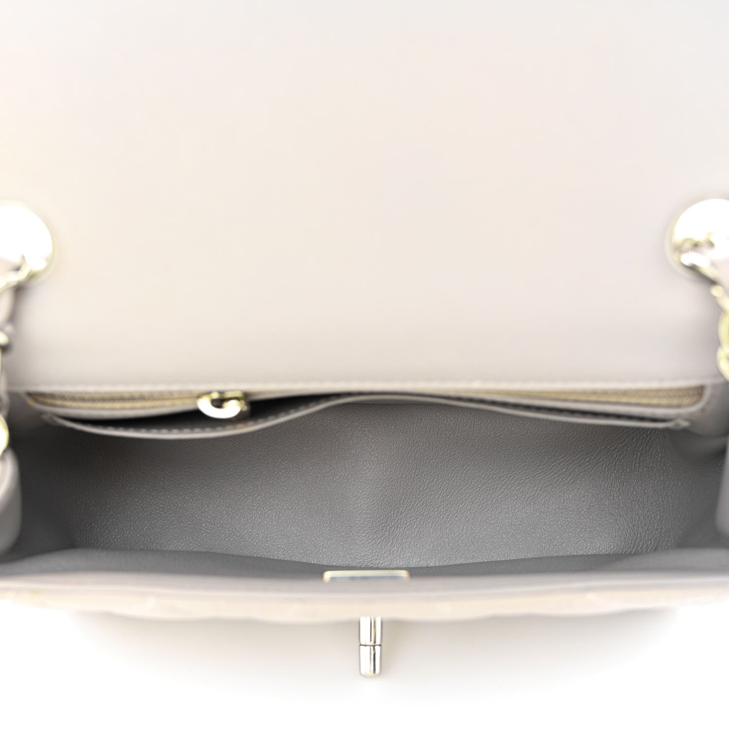 Chanel Lambskin Quilted Mini Rectangular Flap Grey 5 of 11