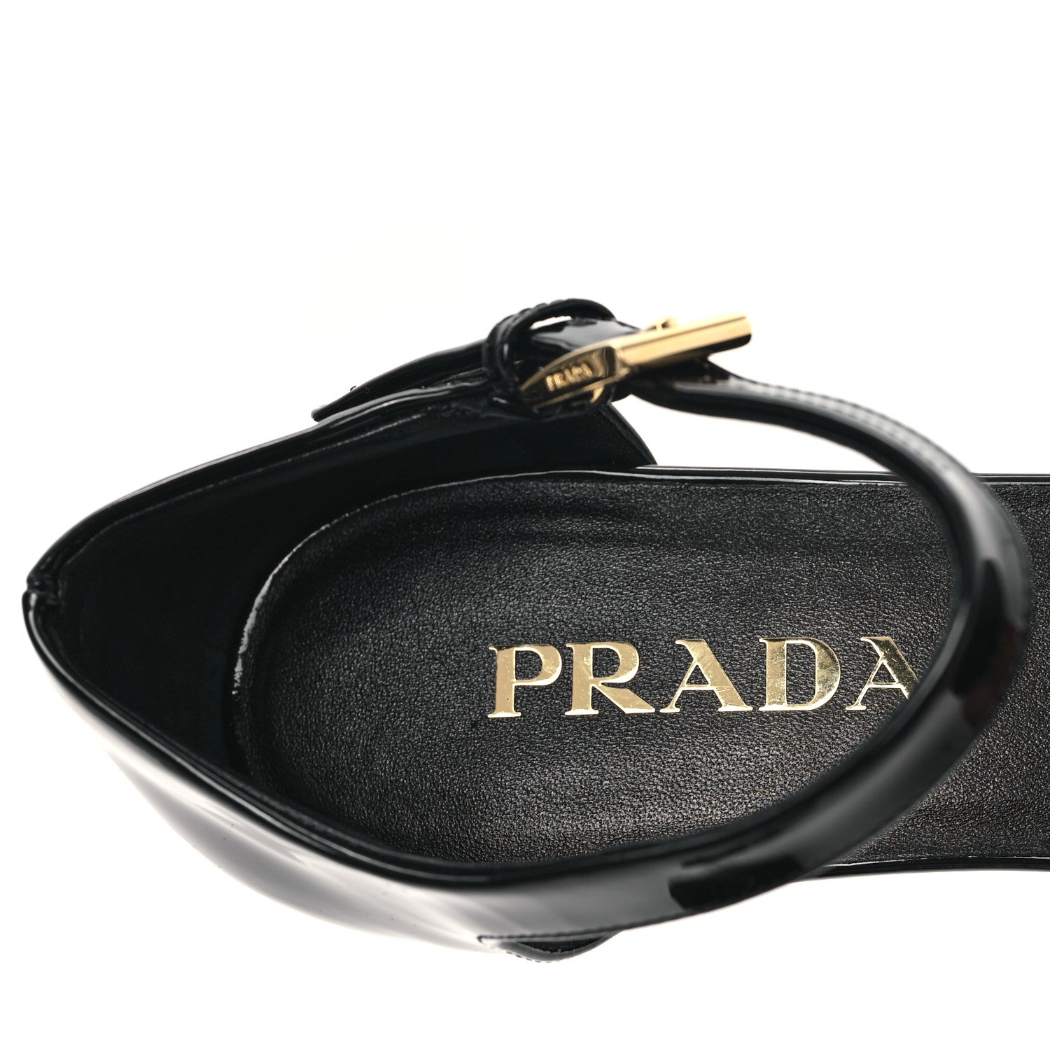Prada Patent Triangle Squared Toe 35mm Pumps 38 Black 7 of 8