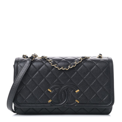 Chanel Caviar Quilted Medium CC Filigree Flap Black 1 of 6