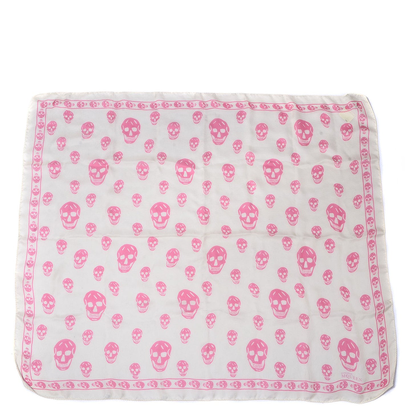 Silk Chiffon Skull Scarf Sun Pink