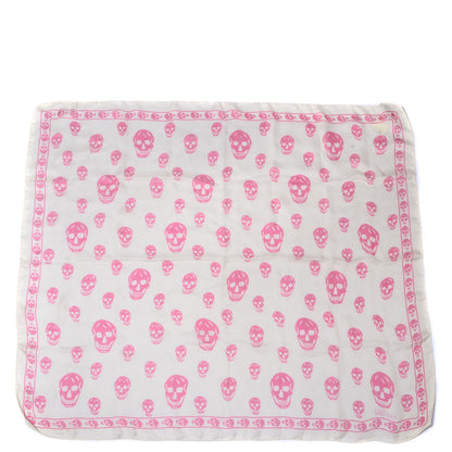 Alexander McQueen Silk Chiffon Skull Scarf Sun Pink 3 of 6