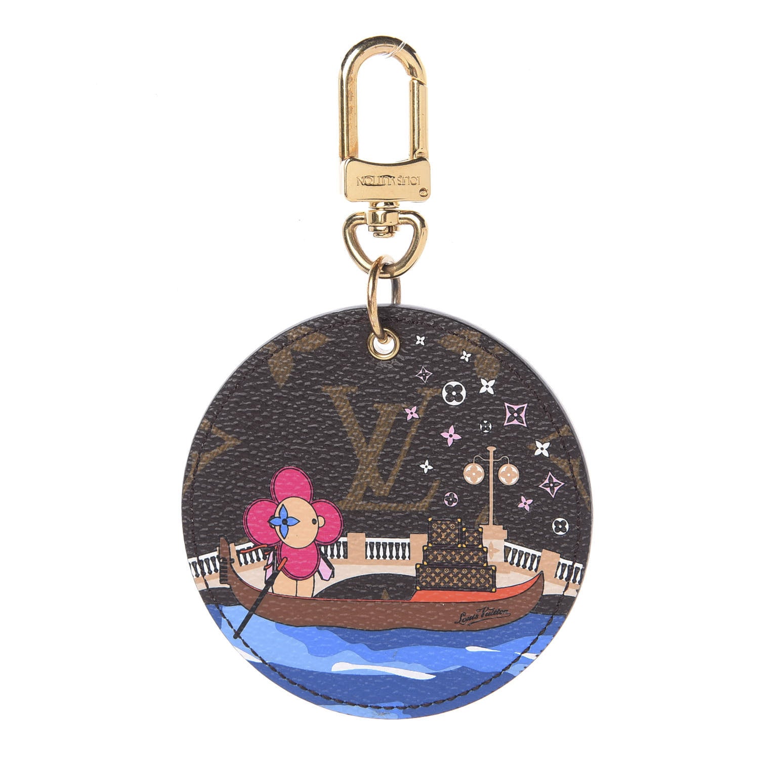 Louis Vuitton Monogram 2019 Christmas Animation Venice Bag Charm Key Ring Blue 1 of 3