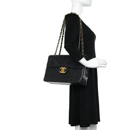 Chanel Lambskin Quilted XL Jumbo Single Flap Black 2 of 19