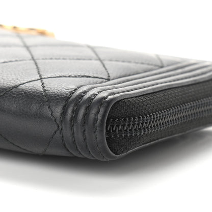 Chanel Caviar Quilted Boy Long Zip Around Wallet Black 11 of 12