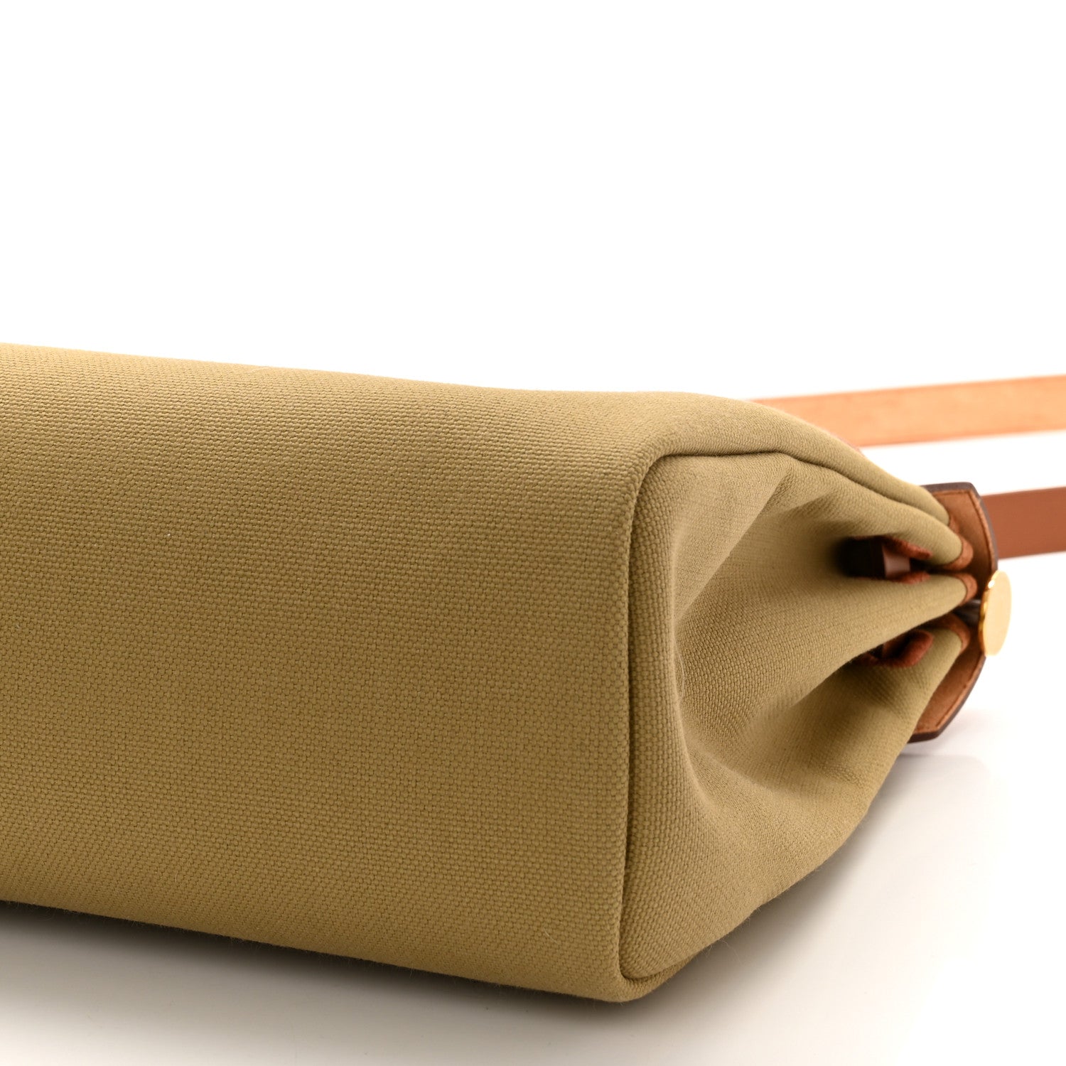 Hermes Military Toile Vache Hunter Herbag Zip Retourne 31 PM Poussiere Fauve 8 of 9