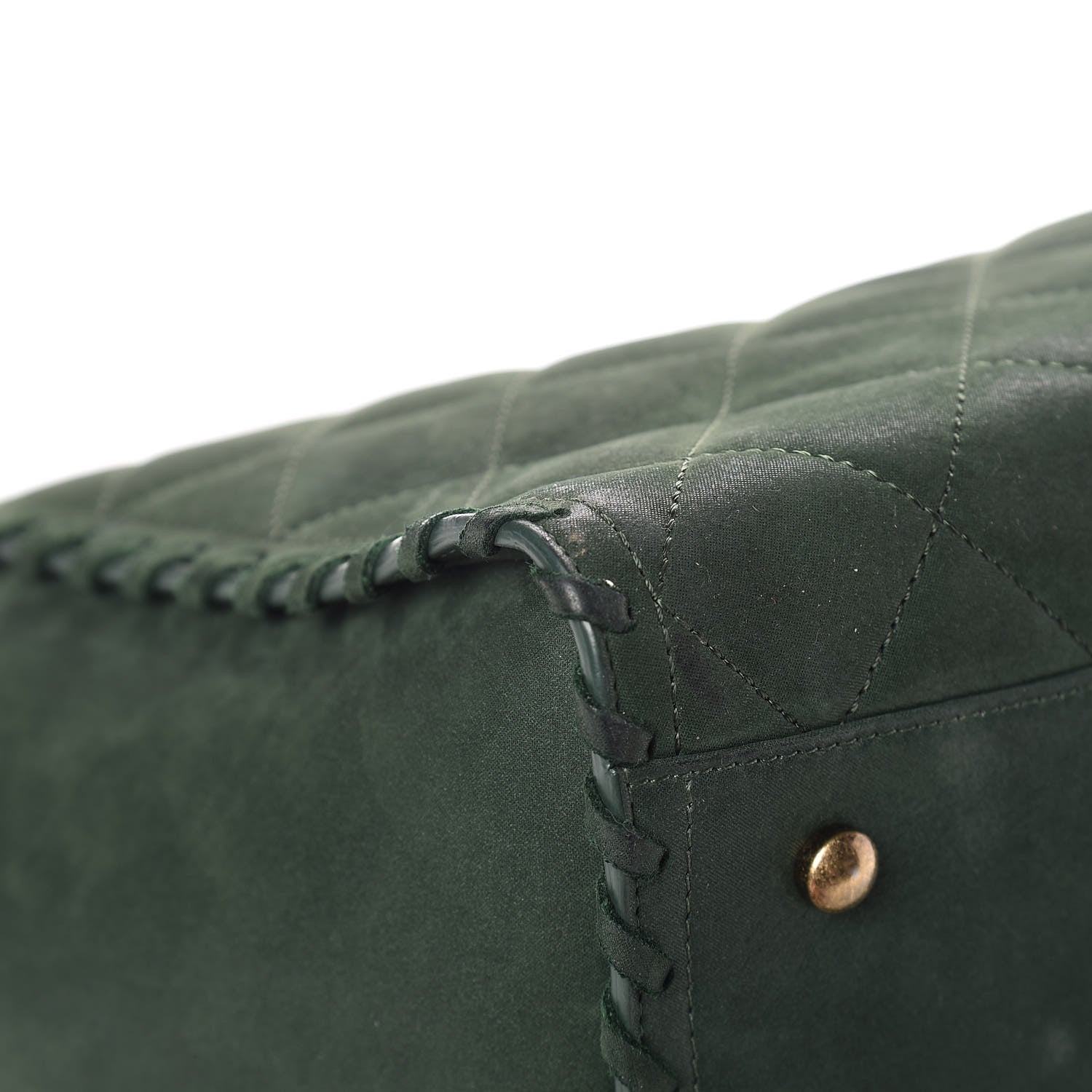 Chanel Iridescent Calfskin Quilted Happy Stitch Shopping Tote Green 11 of 15