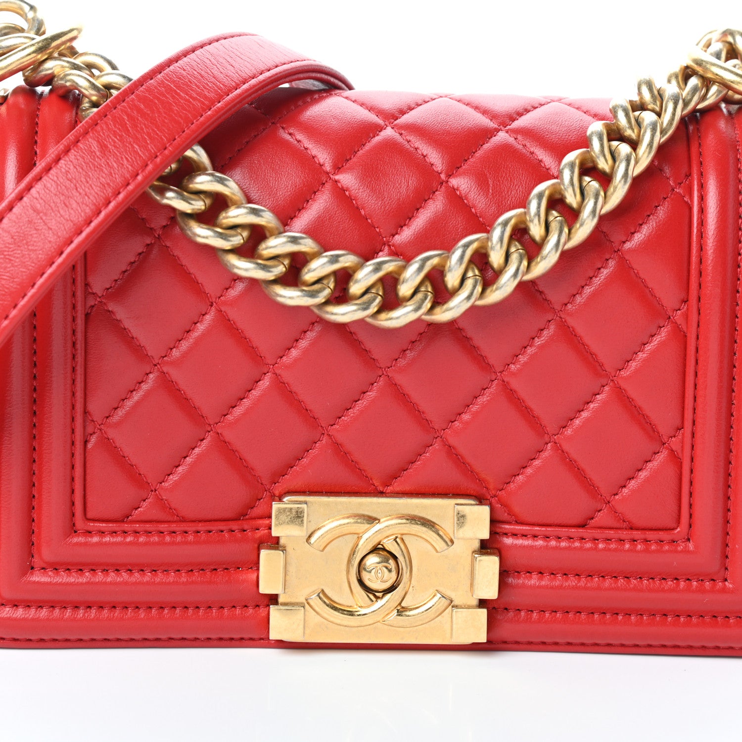 Chanel Lambskin Quilted Small Boy Flap Red 8 of 10