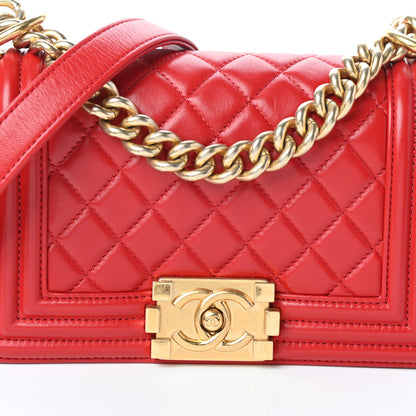 Chanel Lambskin Quilted Small Boy Flap Red 8 of 10
